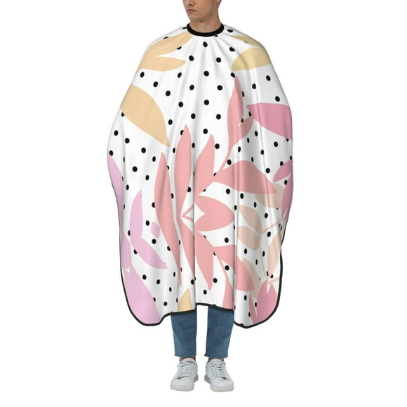 ZICANCN Hair Cutting Cape for Adults, Leaf Polka Dots Cape Salon Barber Cape for Hair Stylist Shampoo Capes Waterproof 55x66 IN