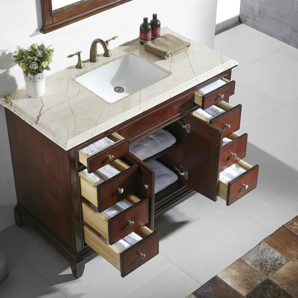 Eviva Elite Princeton 42" Teak Solid Wood Bathroom Vanity