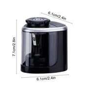 Automatic Pencil Sharpener for Office, Home - Electric Pencil Sharpener with Fast & Quiet Operation, Portable & Compact Design - Multicolor Plastic Sharpener for Artists, Professionals Black