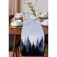 thumbnail image 4 of ERUNPONLY Forest Table Runner - 72 Inch Long Blue Purple Trees Landscape Retro Watercolor Cotton and Linen Blended Dress Scarves Farmhouse Table Runner for Kitchen Dining, Coffee Table, 13"x72", 4 of 8