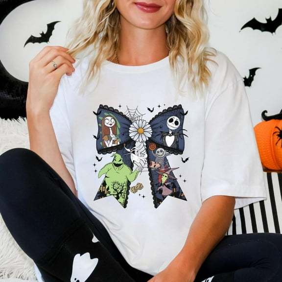 Retro Coquette Nightmare Before Holiday Shirt, Jack Skellington Costume Party Shirt, Disney Costume Party Shirt, Jack Skellington And Sally Shirt, S-5XL Shirt