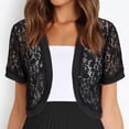 thumbnail image 4 of BLCHUNen Cropped Cardigan for Women Lace Short Sleeve Lightweight Open Front Breathable Summer Going out Tops, 4 of 7