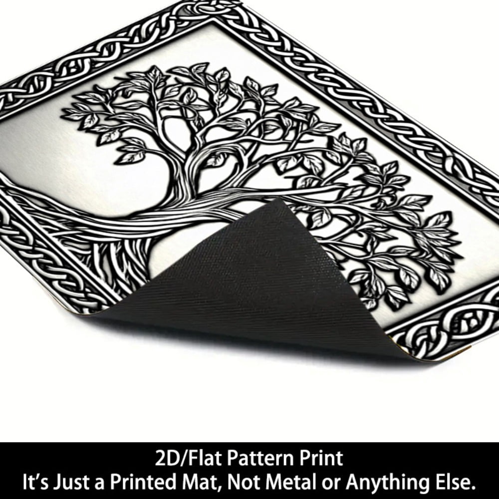 1 2D/flat stove cover protection pad, Celtic junction frame embossed tree pattern design, 28.3x20.5 inches (72×52cm), easy to clean, perfectly suitable for any kitchen, washing machine, dryer, stove