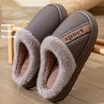 thumbnail image 4 of Ablanczoom Slippers Men Shoes: Memory Foam Winter Men Slippers Waterproof Non-Slip Warm Fuzzy Faux Fur Indoor Outdoor, 4 of 7