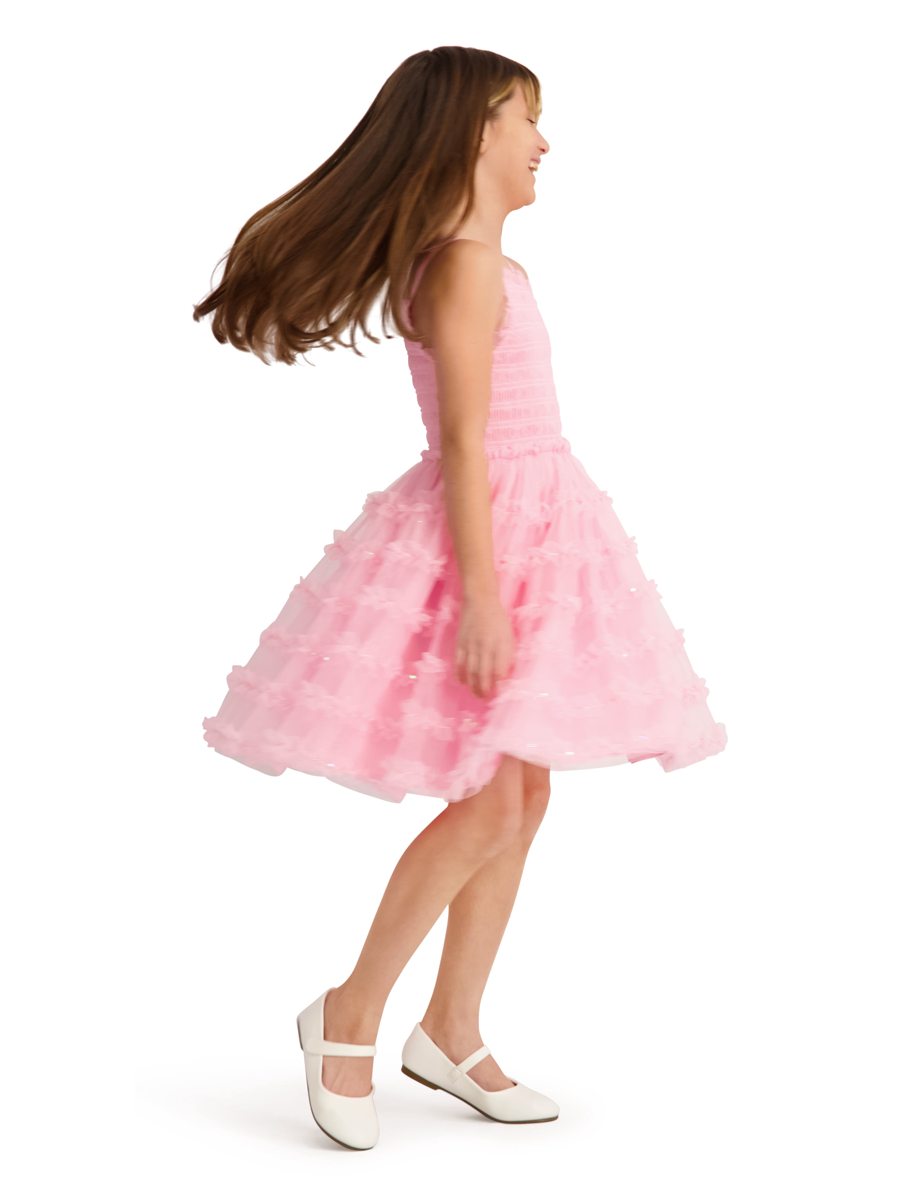 Kensie Girl Sleeveless Irridescent Glitter Mesh Dress, Sizes 4-16