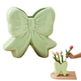 thumbnail image 5 of ERTZAE Desk Accessory Holder,Pencil Pen Organizer,Decorative Bow Vase,Stationery Organizer,Modern Home Decor,Mini Ceramic Bow Vase 4.9x4.9in,Small Farmhouse Flower Vase Table Shelf Home Decor Green, 5 of 9