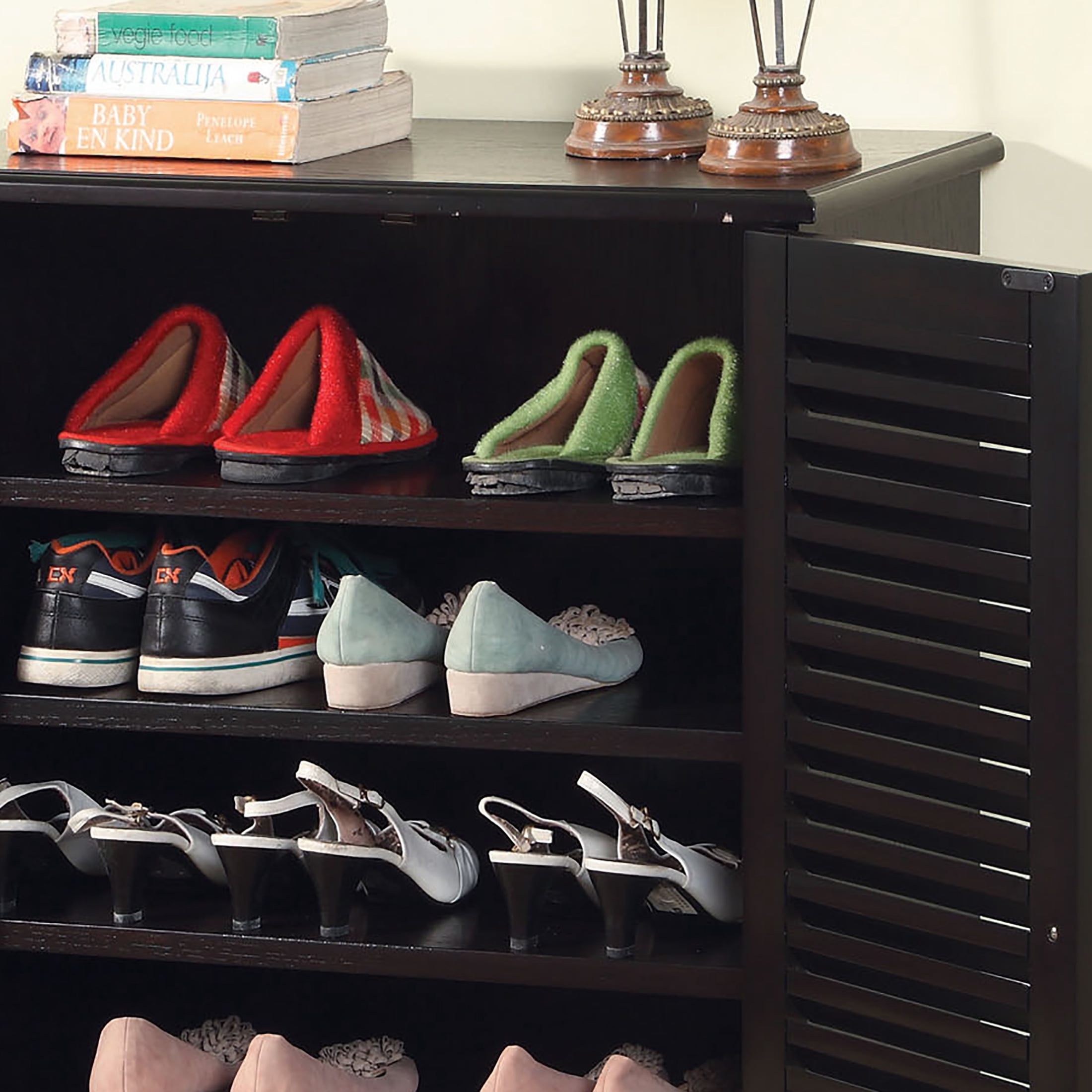 Furniture of America Johnson 2-Door Shoe Cabinet, Espresso