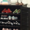 thumbnail image 4 of Furniture of America Johnson 2-Door Shoe Cabinet, Espresso, 4 of 6