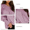 thumbnail image 4 of Mujeres camisa puff manga larga ruffle dot imprimir blusa cómoda para las mujeres Otoño Invierno, 4 of 5