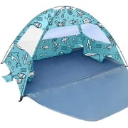 KidzAdventure Beach Tent for Baby, Kids and Family | 3-4 Person Sun Shelter Sun Shade | UPF 50+ UV Protection | PU800 Waterproof Canopy Cabana| Tent for Beach or Camping - Ocean World