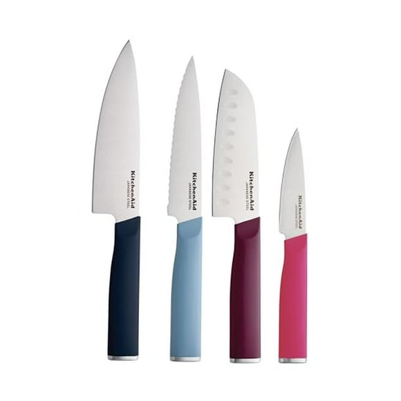 Juego de cuchillos KitchenAid de 4 piezas para chef con tapas de hoja de acero japonés