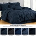 thumbnail image 5 of Chezmoi Collection 10-Piece Bed in a Bag Comforter Set, Pintuck Design, All Season Soft Microfiber Bedding with Sheets, Pillow Shams & Decorative Pillow, Midnight Navy, Full, 5 of 9
