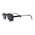thumbnail image 6 of Rimless Rounded Rectangle Hustler Fashion Metal Frame Sunglasses All Black, 6 of 7