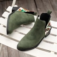 thumbnail image 3 of NECHOLOGY Botas Mujer Adulto Femenino Zapatos Botines mujer Otoño nuevas botas grandes europeas y con tacones gruesos puntiagudos botas estampadas (Green, 8), 3 of 7