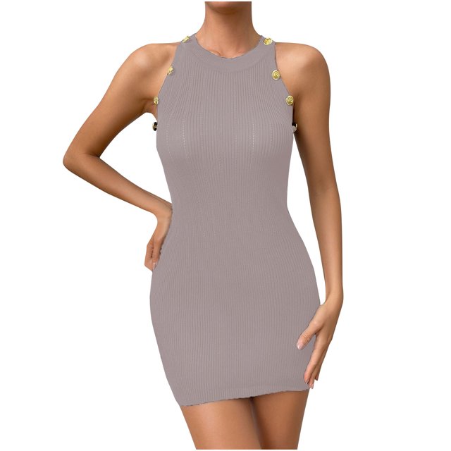 Birdeem Mode Femmes Aguichant Été Décontracté Camisole Unie Sans Manches Mini Robe