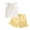 Yellow, variant on VUHXZWAF Girls Summer Clothes Set Sleeveless Line Shirt and Ruffle Shorts Kids Outfits Size 9-12 Months