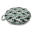 thumbnail image 1 of Nature Round Floor Cushion with Handle, Ethnic Birds Pattern Similar to Magpie Raindrop Ovals Dots Pastel Design, Pillow for Living Room & Dorms, 18" Round, Mint Green Dark Grey, by Ambesonne, 1 of 4