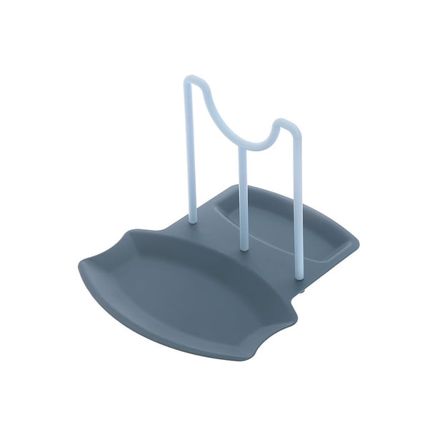 Inteprter Estante para tapas de ollas, organizador de cocina multifuncional, cucharas pequeñas de plástico sin perforaciones, soporte para almohadilla, Cocina y Comedor Azul oscuro Inteprter HA067869-01