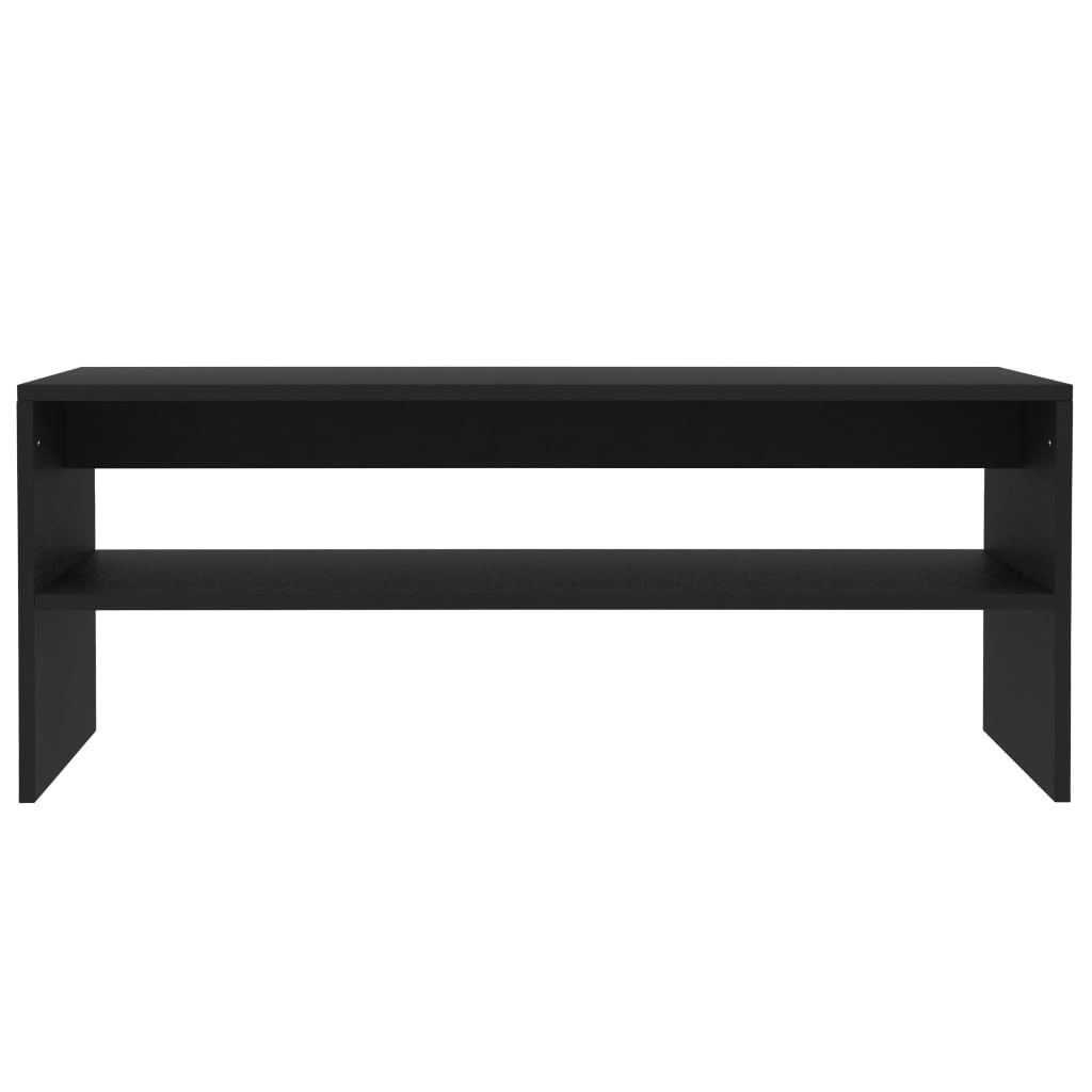 Canddidliike 2 Shelf Wood End Table with Open Storage for Living Room Reception Room - Black