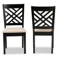 thumbnail image 3 of Skyline Decor Sand Fabric Upholstered Espresso Brown Finished Wood 2-Piece Dining Chair Set Set, 3 of 8