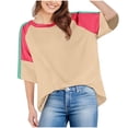 thumbnail image 1 of Plebaso T-Shirts Oversize pour Femmes Manches Courtes d'Été Décontracté Col Rond Ample, 1 of 7
