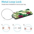 thumbnail image 2 of Square 2Pack PU Leather Tropical Plants Rosy Cruise Luggage Tag with Privacy Cover and Stainless Steel Ring - Suitable for Travel Handbags Backpacks Luggage Tags, 2 of 6