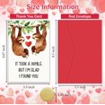 thumbnail image 2 of Tarjeta de aniversario Qiyepbro con perezoso romántico y amor 20,5 x 13,6 cm, 2 of 8