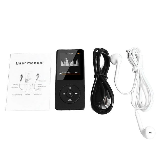 MP4 Player Multifunction Stylish Compact Stereo Sound Bluetooth Music Player for Running Walking Studying Meeting