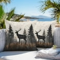 thumbnail image 4 of Forest Elk Silhouette Outdoor Pillow Covers Pack of 2 Retro Animal Tree Waterproof Throw Pillow Covers Decorative Cushion Cases for Patio Garden Tent Balcony Couch 16x16 inch, 4 of 8