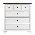 thumbnail image 7 of Wooden Captain 6 Drawer Dresser,Modern Wood Dresser Chest Organizers for Bedroom Living Room Kids' Room,White+Walnut, 7 of 7