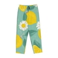 thumbnail image 4 of Junzan Lemons Chamomile Flowers And Leaves Women'S Pajama Pants Drawstring Comfy Sleep Bottoms With Pockets, 4 of 9