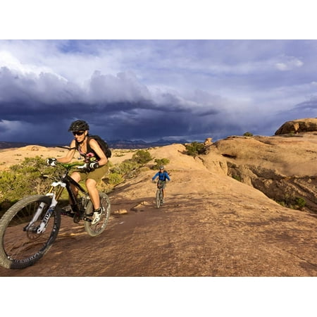 Mountain Bikers on the Slickrock Trail in Moab, Utah, Usa Print Wall Art By Chuck