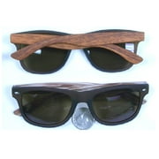 Black Sunglasses With Faux Wood Grain Arms Wooden Fashion Bamboo Print