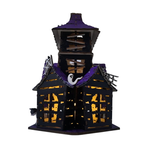 7.5 in. Halloween Creepy Haunted House Signs  Bold 3D Shape with Eerie Shadow Accents, Halloween Decorations for Snack Tables, Dessert Stations & Halloween Party Setups  perfect for Costume Parties