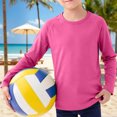 thumbnail image 2 of Bmisegm Kids Long Sleeve Shirts Breathable Mesh Raglan Tee for Boys Girls Lightweight Rash Guard Sports T Shirt for Toddler Youth Boys Shirt Pink 5-6 Years, 2 of 6