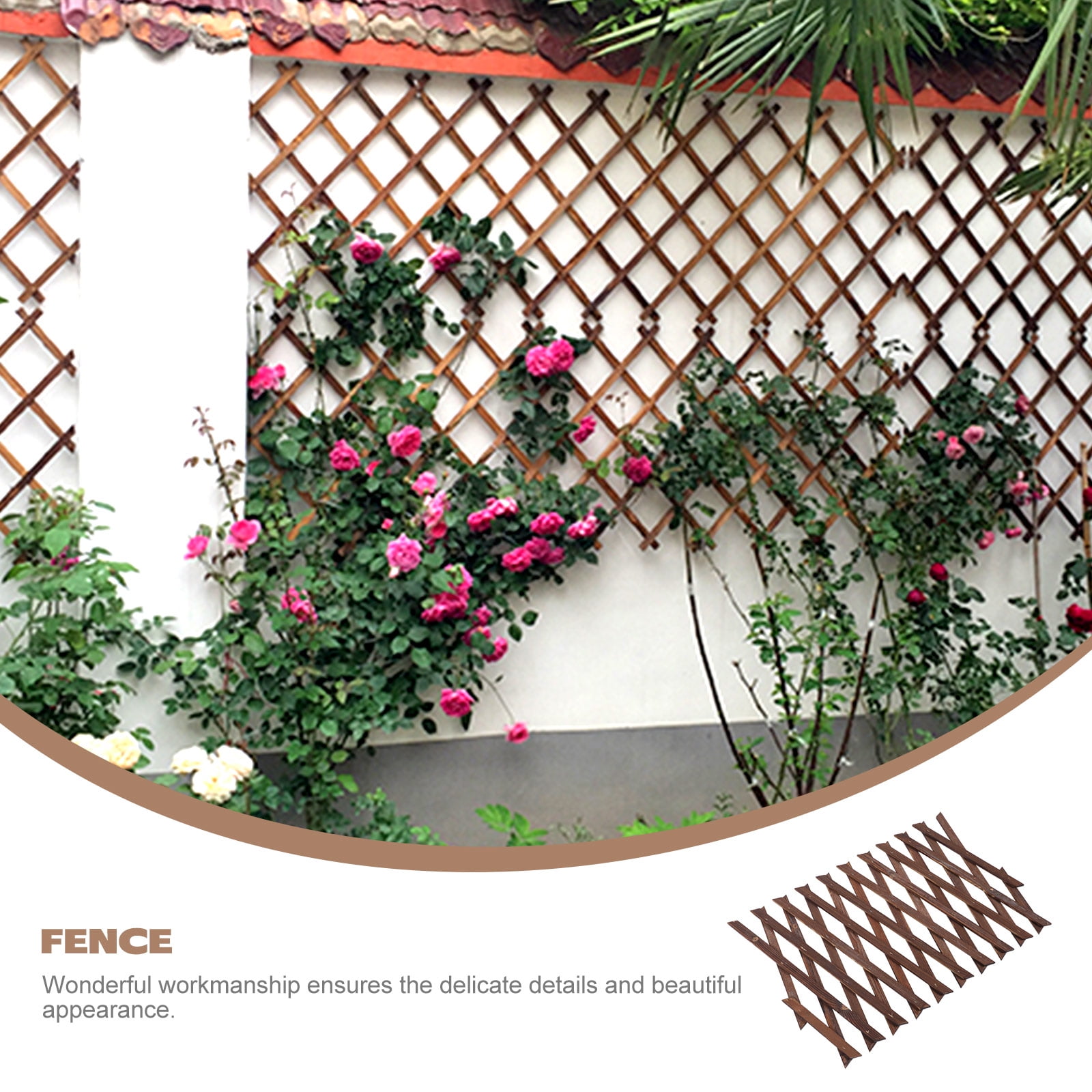 Hytrove Garden Edging Fences Wooden Brown For Yard Scene Layout 2Pcs 17.29X9.04X0.79in