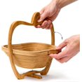 thumbnail image 3 of ZHAOCHENG Cesta plegable con forma de manzana, frutero plegable de bambú, cesta y tabla de cortar, frutero de madera, 3 of 5