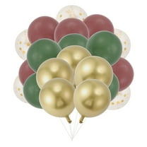 Unique Bargains 20 Pcs Latex Party Balloons for Birthday Green Red Gold Tone Clear