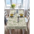 thumbnail image 3 of Sage Green Flowers Rectangle Tablecloth, Rustic Pastoral Botanical Floral Leaf Waterproof & StainResistant Tablecloth, Washable Oil-proof Table Cover for Dining/Party/Wedding/Camping/Buffet 52x70 In, 3 of 9