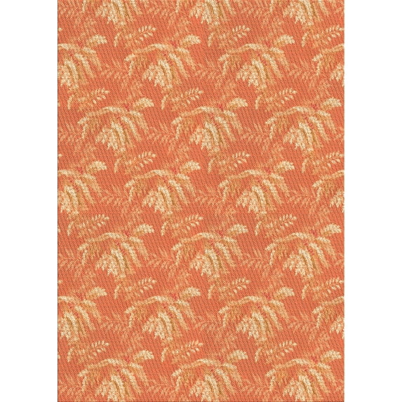 Ahgly Company Machine Washable Indoor Rectangle Transitional Orange Area Rugs, 8' x 12'