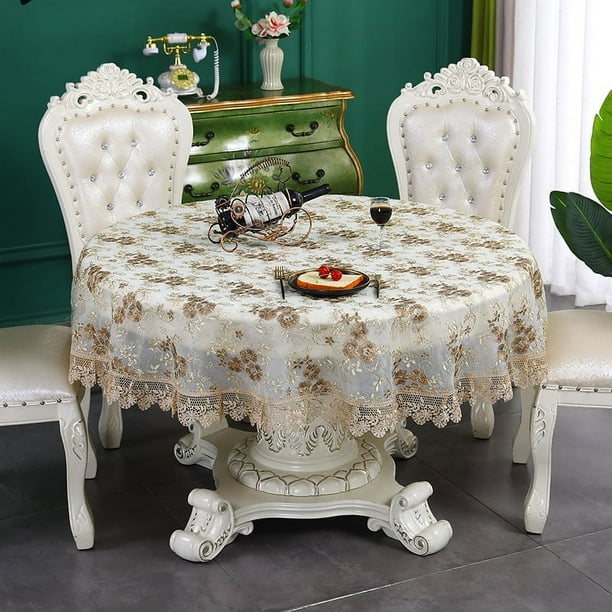 Mantel nórdico bordado con encaje, mantel ligero de lujo para comedor, mantel resistente al desgaste para mesa de café, mantel decorativo y embellecedor