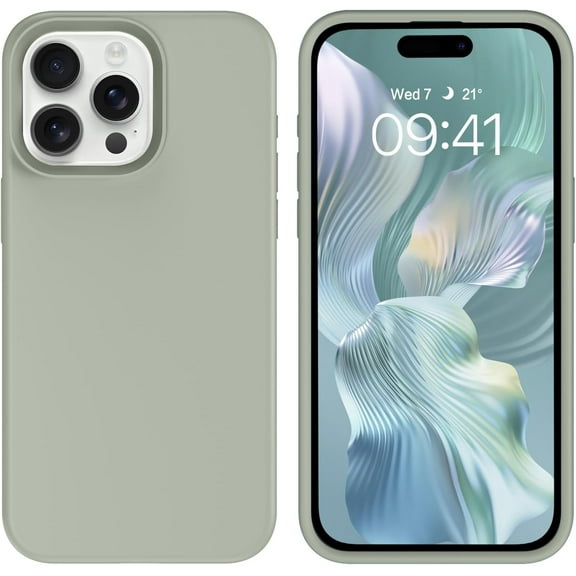 for iPhone 15 Pro Case, Silicone Phone Case for iPhone 15 Pro, Soft Gel Rubber Slim Lightweight Microfiber Lining Cushion Texture Shockproof Protective iPhone Case for 15 Pro, Copper Green