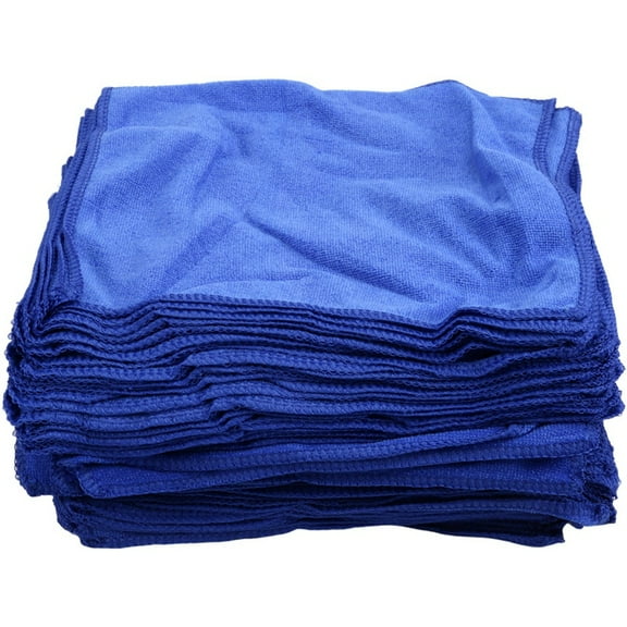 100Pcs Absorbent Microfiber Towel Home Kitchen Washing Clean Wash Cloth Towel Blue,100 x Towels,blue