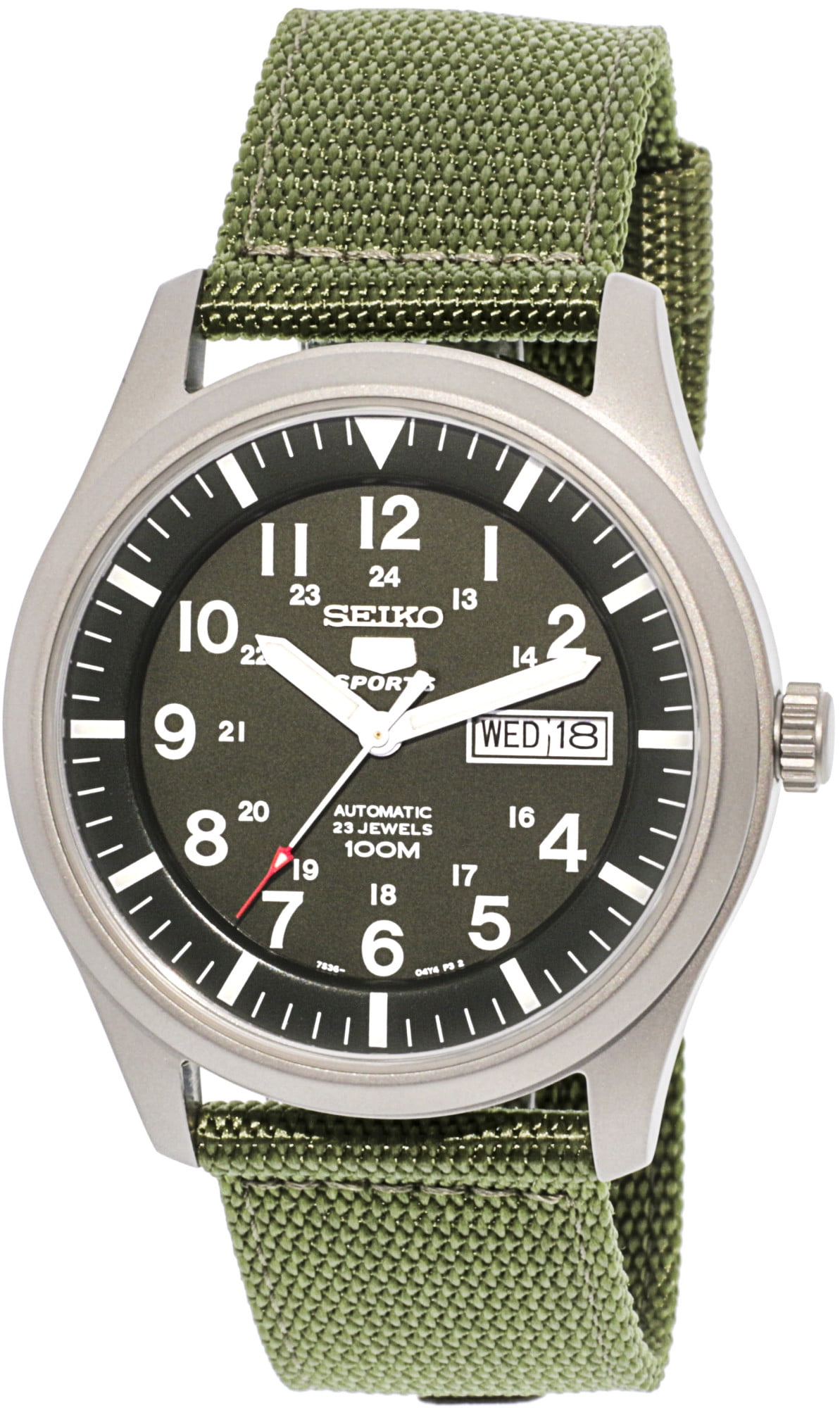 Seiko - Seiko Men's 5 Automatic SNZG09K Green Nylon Automatic Fashion Watch - Walmart.com