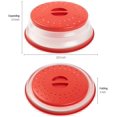 thumbnail image 3 of uds colador de tapa de placa de microondas plegable rojo para frutas y verduras, libre de BAP y no tóxico JFHHH pequeña, 3 of 5
