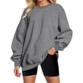 thumbnail image 2 of Aboser Chandails en Molleton à Col Rond pour Femmes, Pull-Over Décontracté Surdimensionné, Blouse Ample à Manches Longues, Tenues Automne 2024, 2 of 4