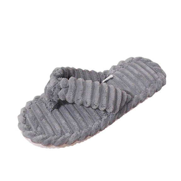 Xfvqtps Womens Fuzzy Flip Flops Winter Warm Flat House Shoes Soft Sole Non Slip Indoor Slides Cozy Ladies Home Slippers