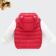 thumbnail image 4 of Esaierr Baby Boys Girls Hooded Puffer Vest for for Toddler Vest Solid Colour down Cotton Autumn Winter Lightweight Sleeveless Bear Ears Zipper Up Jacket for 1-5Y, 4 of 5