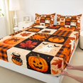 thumbnail image 3 of Manfei Fall Maples Leaf Pumpkin Fitted Sheet Full,Kawaii Halloween Ghost Bed Set,3pcs,1 Fitted Sheet and 2 Pillowcases, 3 of 6