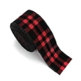 thumbnail image 2 of Tnobhg 1 Roll 2Mx5CM Christmas Ribbon Red Black White Plaid Santa Car Wired Gift Packing DIY Craft Xmas Tree Decoration Wreath Bowknot Making Ribbon Party Supplies, 2 of 8